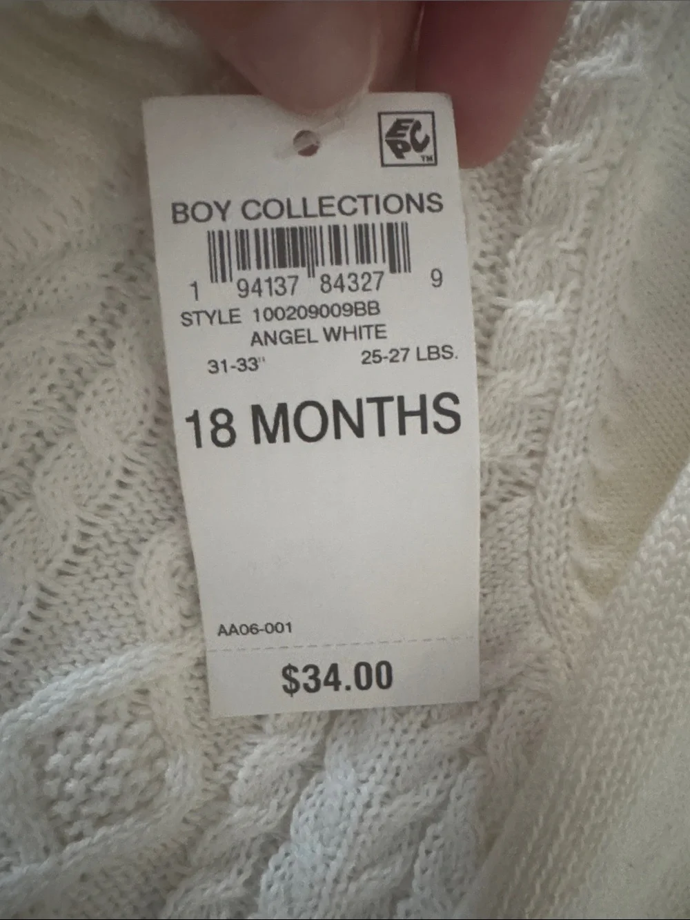 First impressions  Cream Cable-Knit Shawl Collar Cardigan